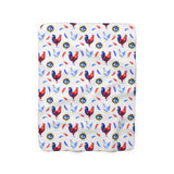 Rooster and Chicken All Over Print Cozy Sherpa Fleece Blanket