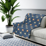 Rustic Pumpkin Navy Sherpa Fleece Blanket