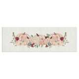 Burgundy Ivory Floral Pumpkin Fall Wall Art Canvas