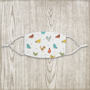 Colorful Chicken All Over Print Fabric Face Mask