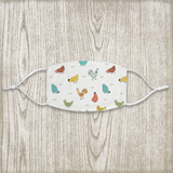 Colorful Chicken All Over Print Fabric Face Mask