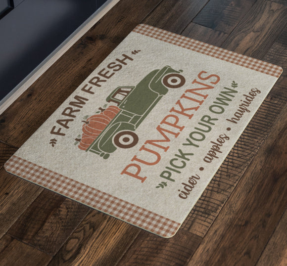 Farm Fresh Pumpkins Indoor Door Mat