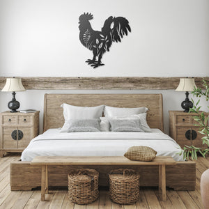Floral Chicken Die-Cut Metal Wall Art Sign, Home Decor, Farmhouse