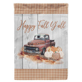 Happy Fall Y'all Autumn Orange Garden Flag