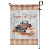 Happy Fall Y'all Autumn Orange Garden Flag