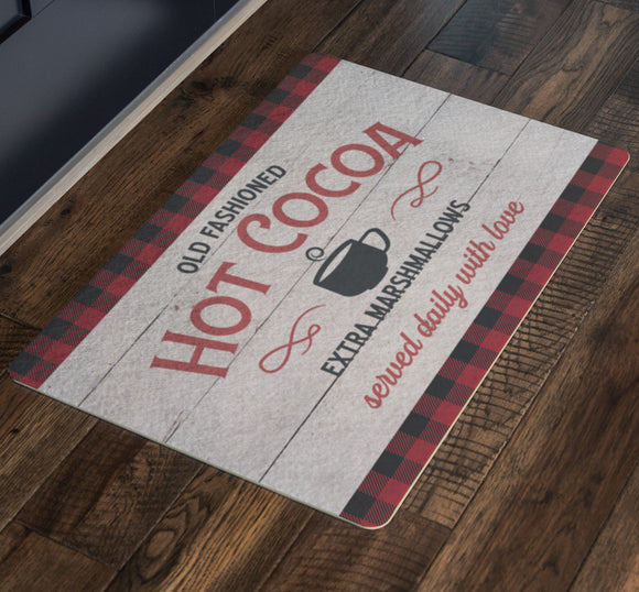 Hot Cocoa Buffalo Plaid Indoor Door Mat