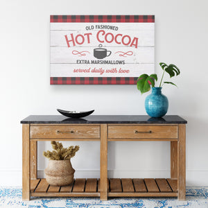 Hot Cocoa Buffalo Plaid Indoor Wall Art Canvas Print