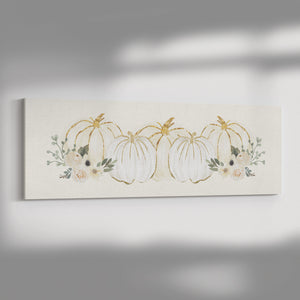 Ivory Fall Pumpkin Panoramic Wall Art Canvas