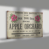 Personalized Apple Orchard Wall Art Canvas