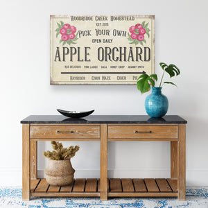 Personalized Apple Orchard Wall Art Canvas