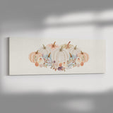 Rustic Mint, Ivory, and Orange Pumpkin Wall Art Canvas