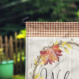Welcome Fall Garden Flag with Fall Buffalo Plaid