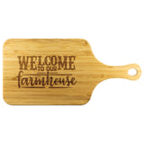 Welcome to Our Farmhouse Wood Cutting Board with Handle