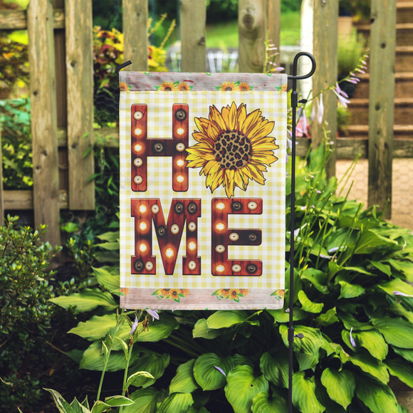 Sunflower HOME Double Sided Garden Flag